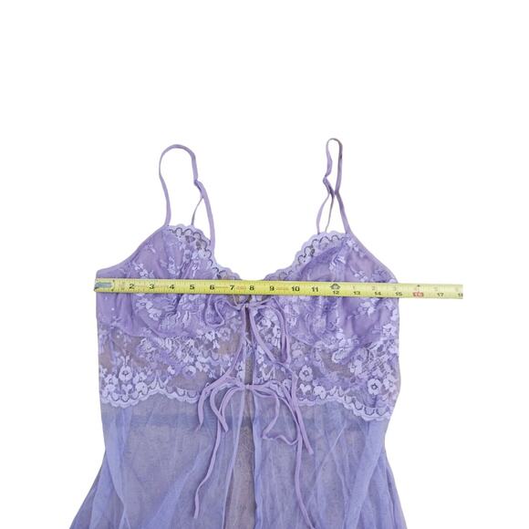Victoria’s Secret Lingerie Lace Babydoll Sz M LAVENDER LT Purple Barbiecore VNT - Picture 13 of 16